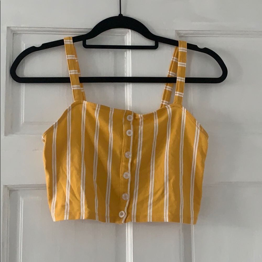 Stripped Yellow Crop Top